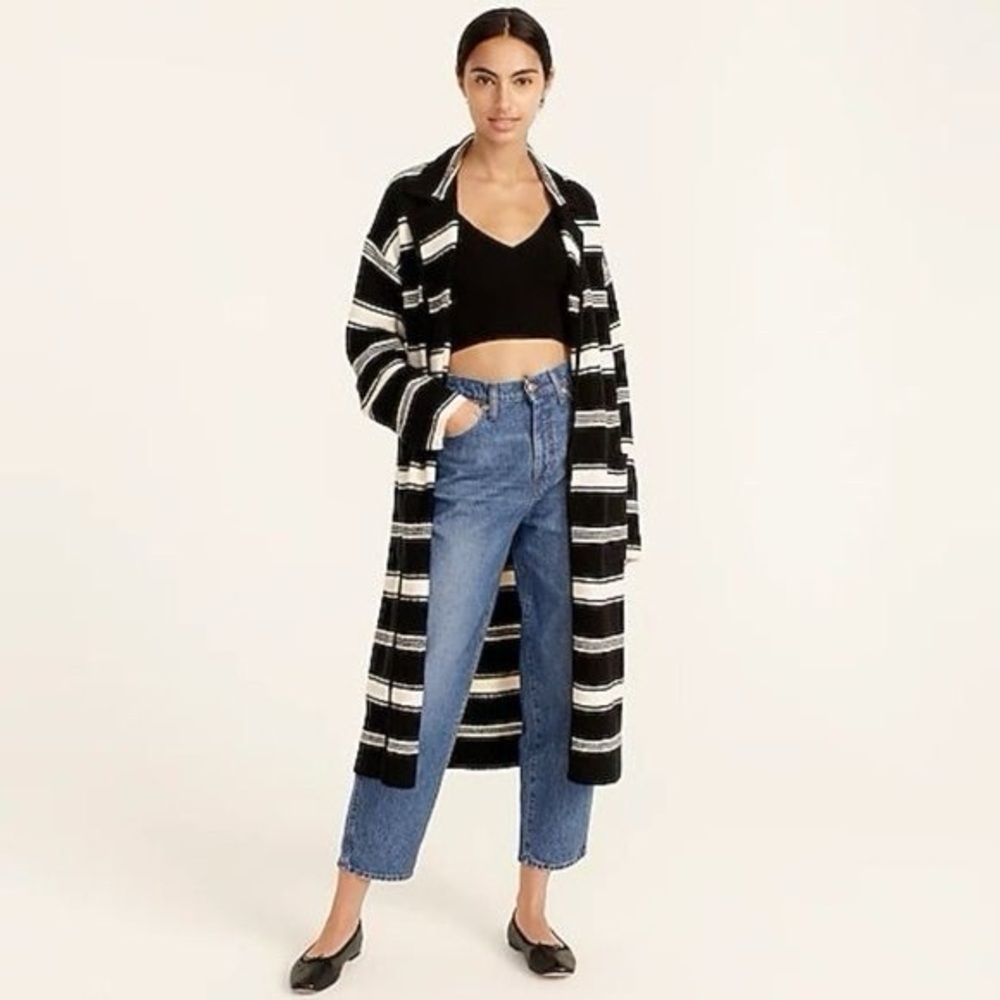 J Crew long sweater-coat in stripe